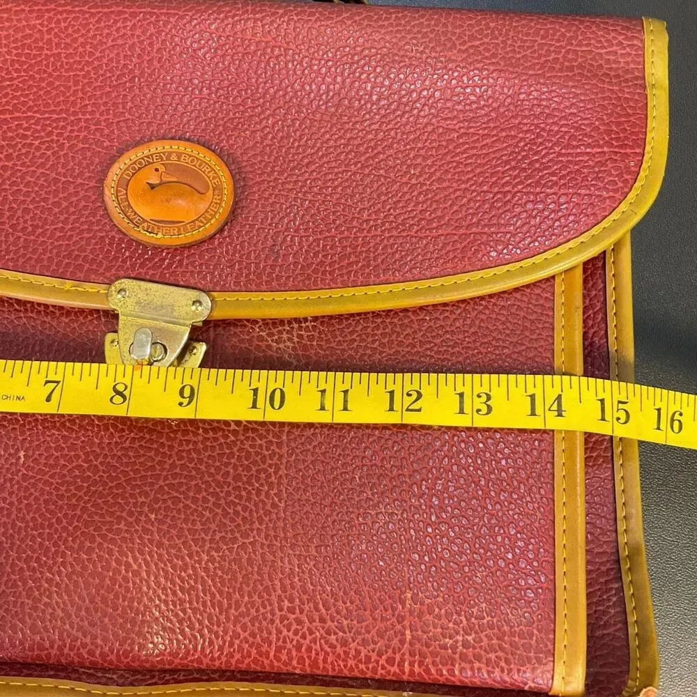 Vintage Dooney & Bourke AWL Burgundy Leather Briefcase Attache Bag 15”